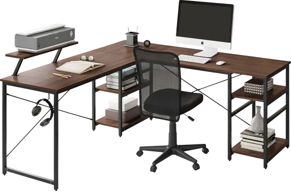 Kinigar Walnut Storage Desk