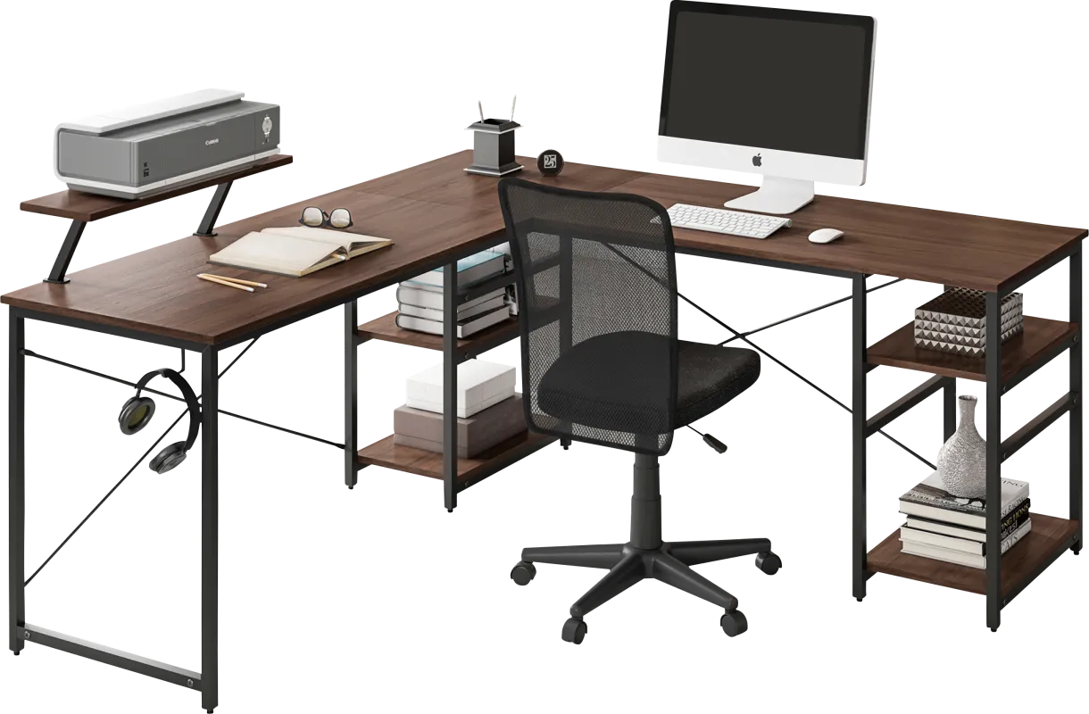 Kinigar Walnut Storage Desk