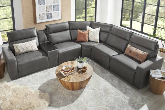 Charcoal 6 Pc Dual Power Reclining ModularTwo
