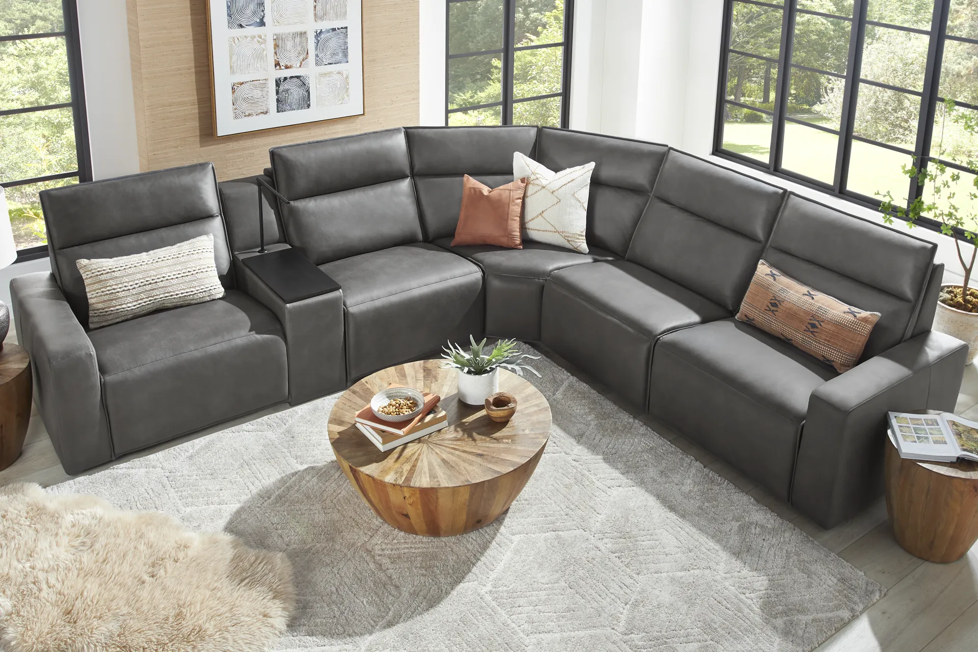Charcoal 6 Pc Dual Power Reclining ModularTwo - Image 1