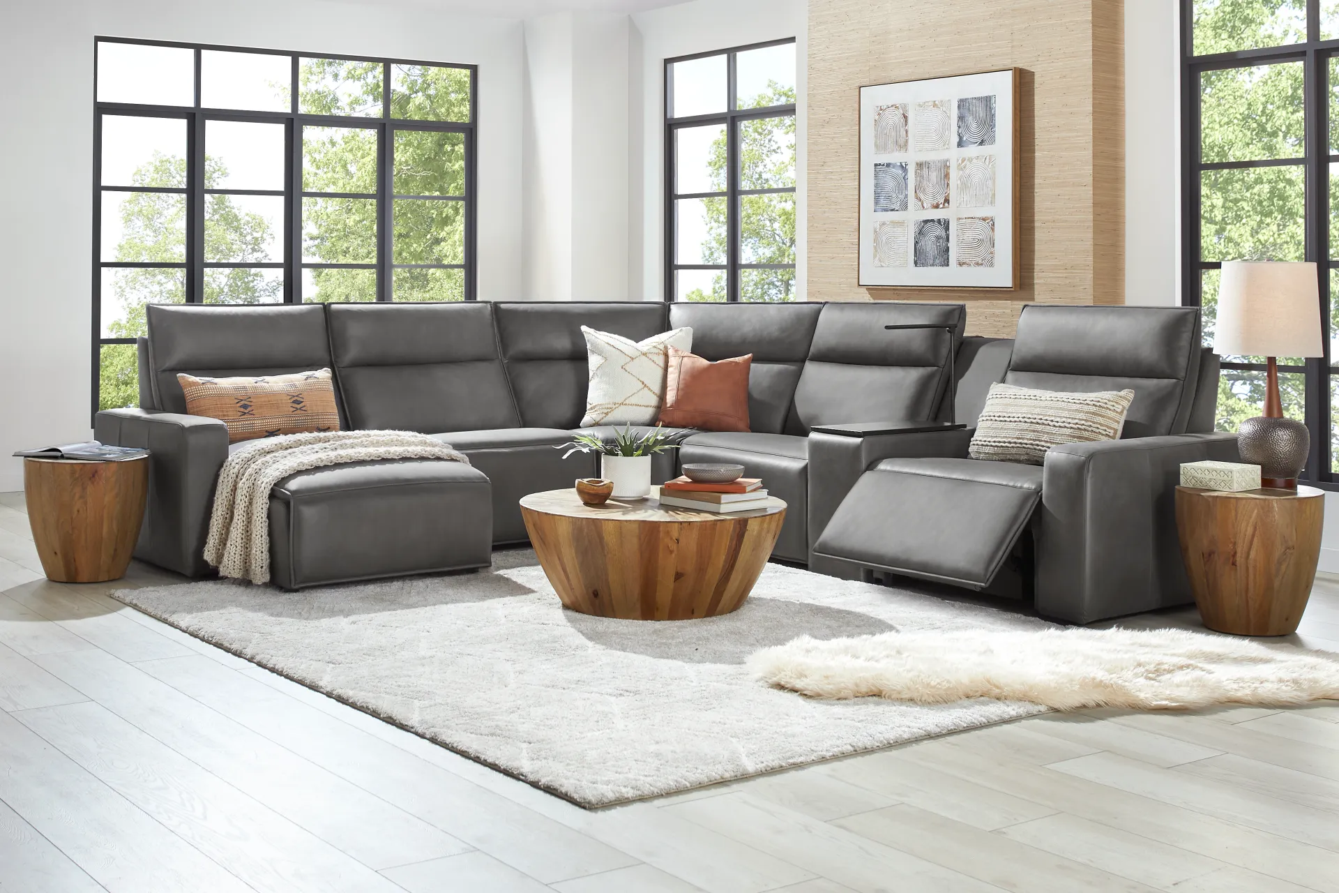 Charcoal 6 Pc Dual Power Reclining ModularTwo - Image 1