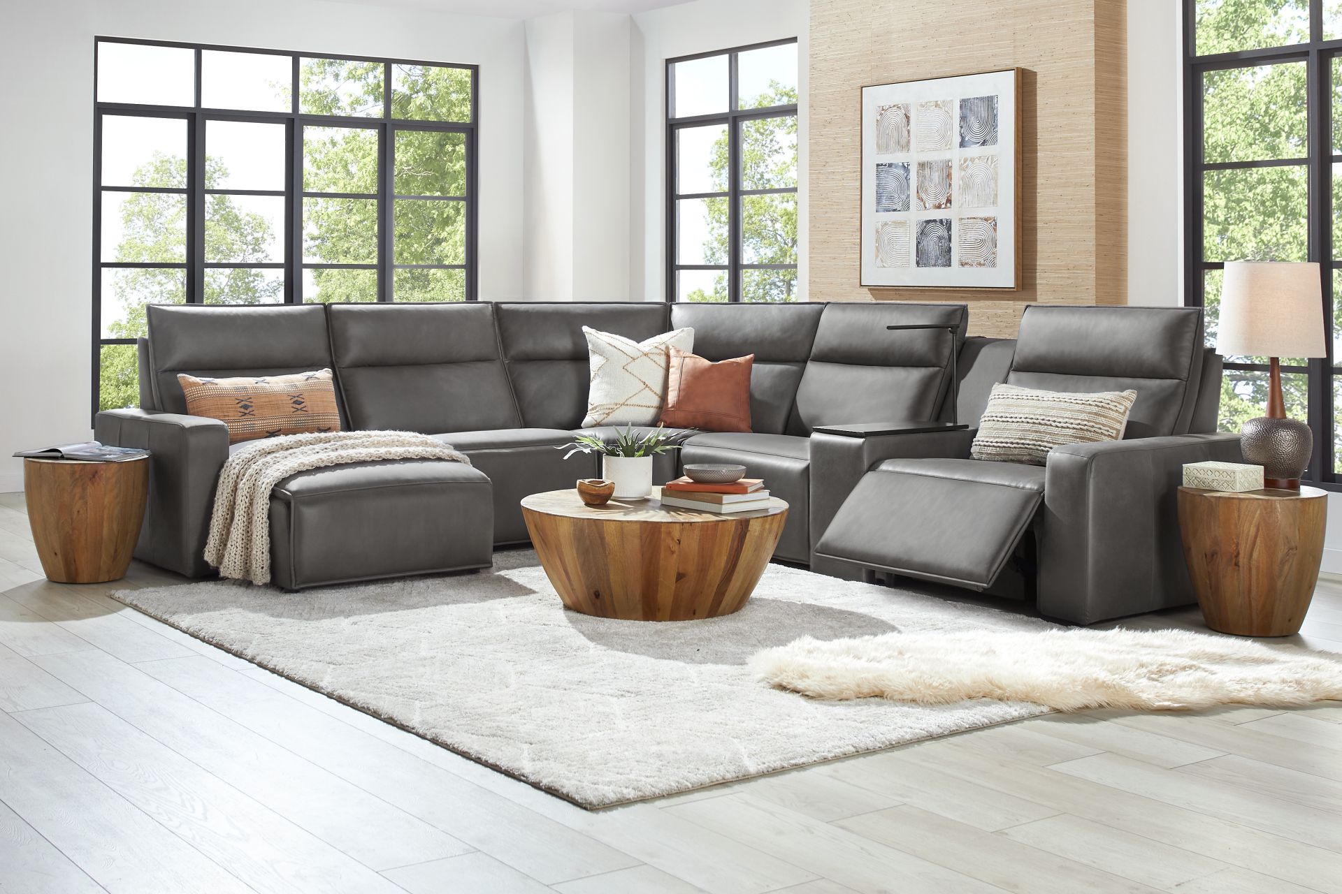 Charcoal 6 Pc Dual Power Reclining ModularTwo - Image 2