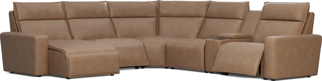 Saddle 6 Pc Dual Power Reclining ModularTwo