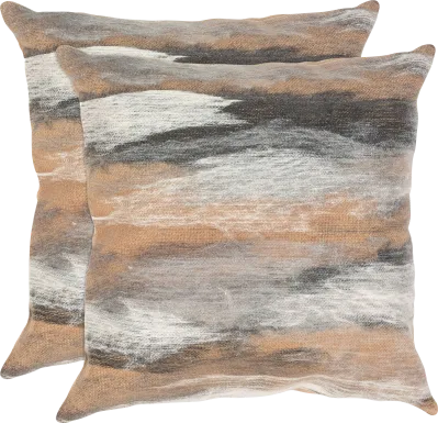 Graffolk Taupe Indoor/Outdoor Accent Pillow, Set of Two