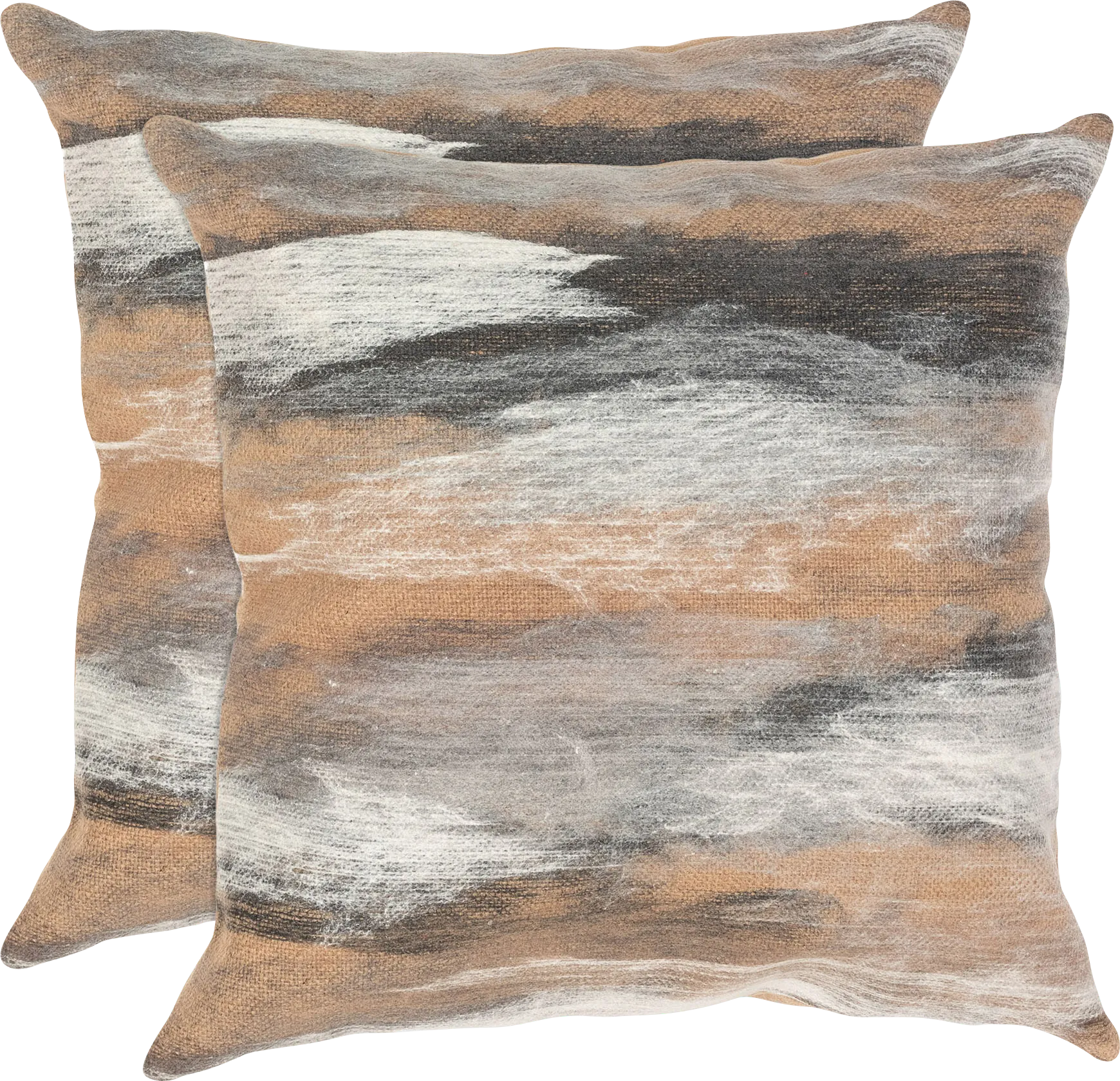 Graffolk Taupe Indoor/Outdoor Accent Pillow, Set of Two - Image 1