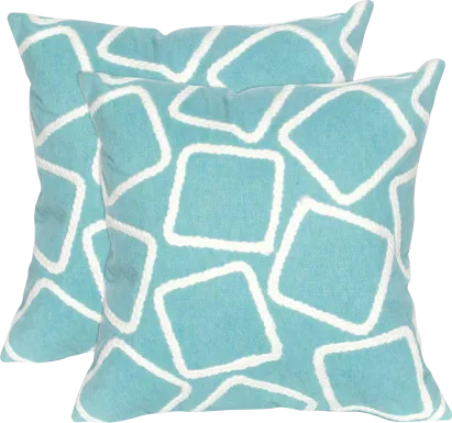 Arnway Aqua Indoor/Outdoor Accent Pillow, Set of Two