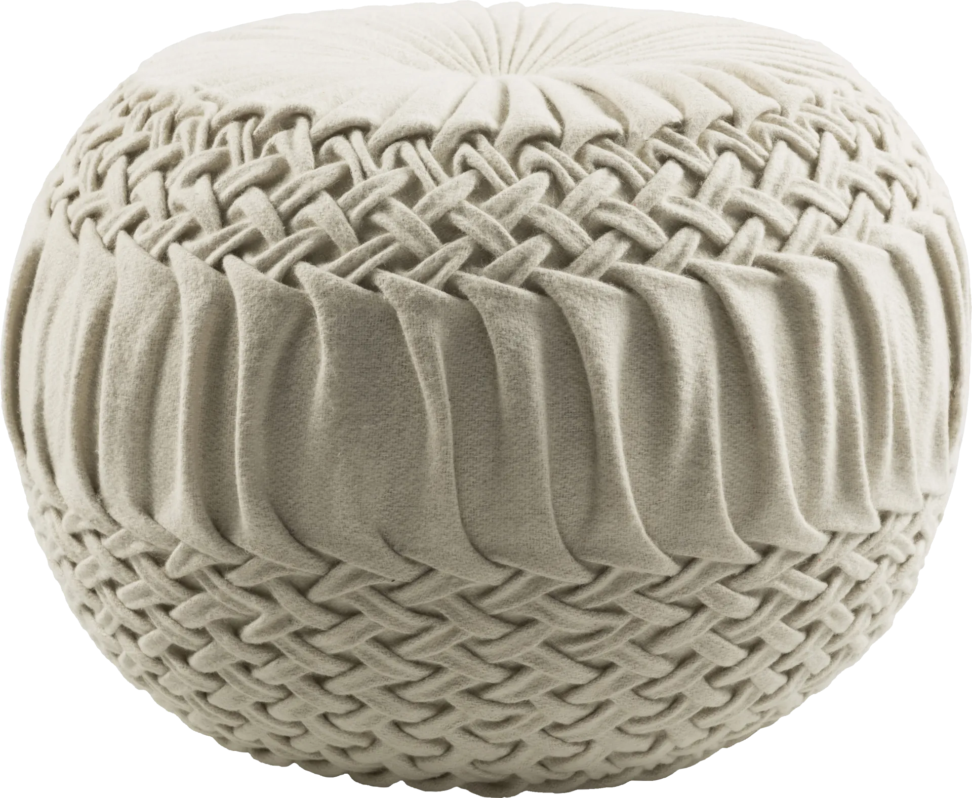 Guildwood Cream Ottoman - Image 1