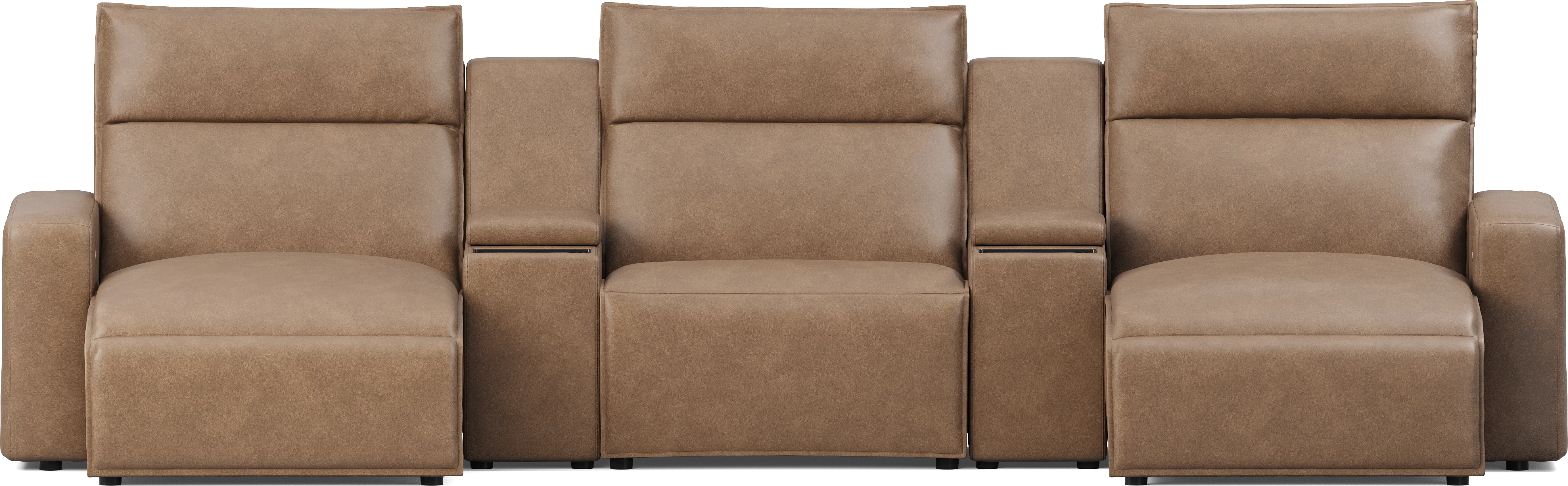 Saddle 5 Pc Dual Power Reclining ModularTwo with Media Consoles - Thumbnail - Image 1