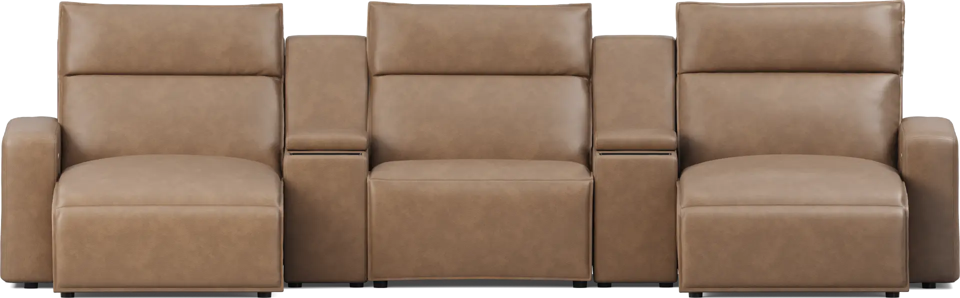 Saddle 5 Pc Dual Power Reclining ModularTwo with Media Consoles