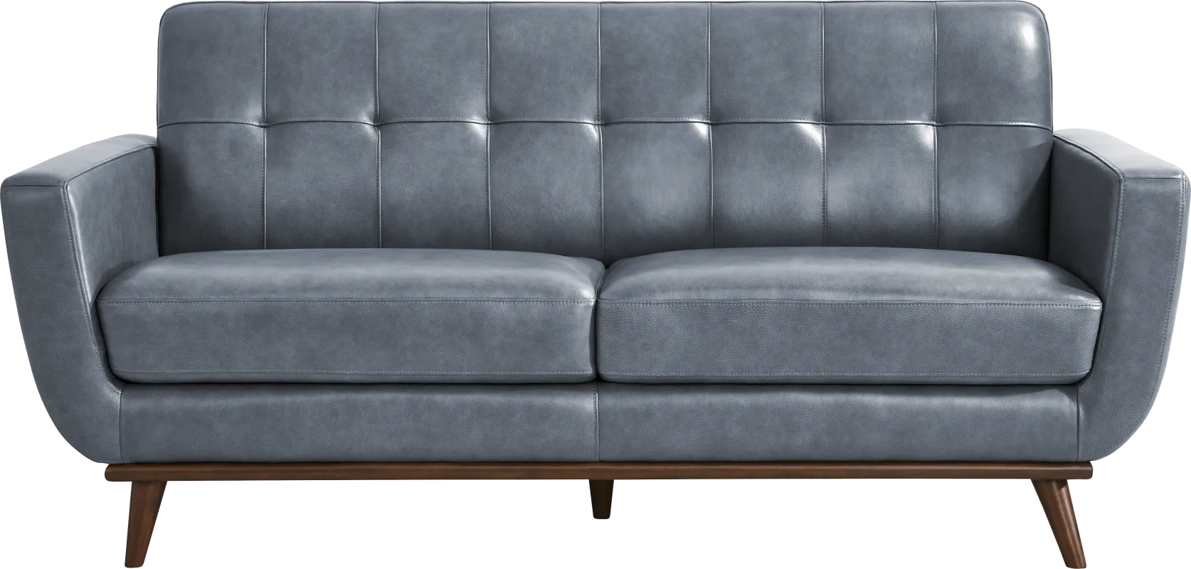 Greyson Blue Leather Loveseat