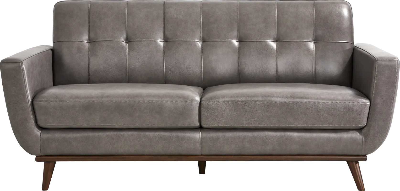 Greyson Gray Leather Loveseat
