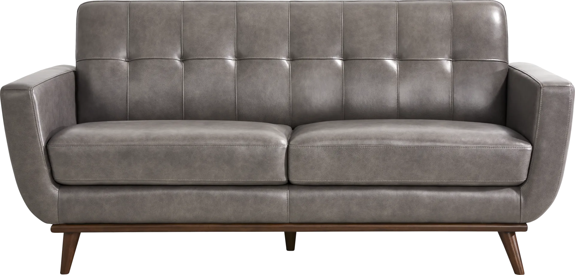Greyson Gray Leather Loveseat - Image 2