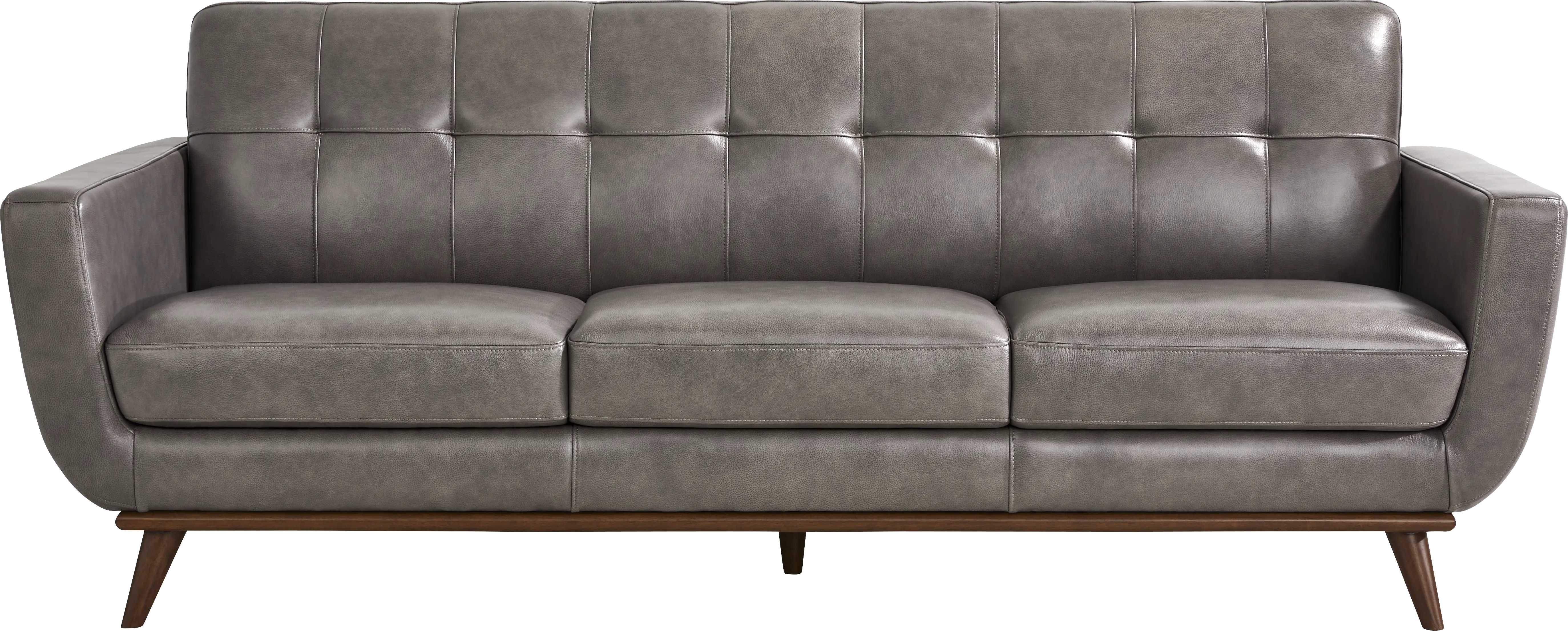 Greyson Gray Leather Sofa - Thumbnail - Image 1