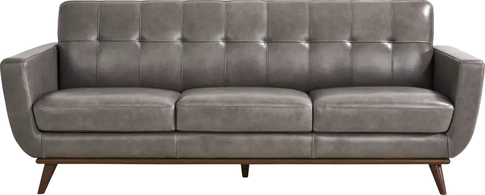Greyson Gray Leather Sofa
