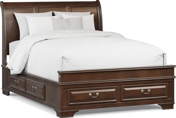 Mill Valley II Cherry Finish 3 Pc Queen Sleigh Bed with Storage