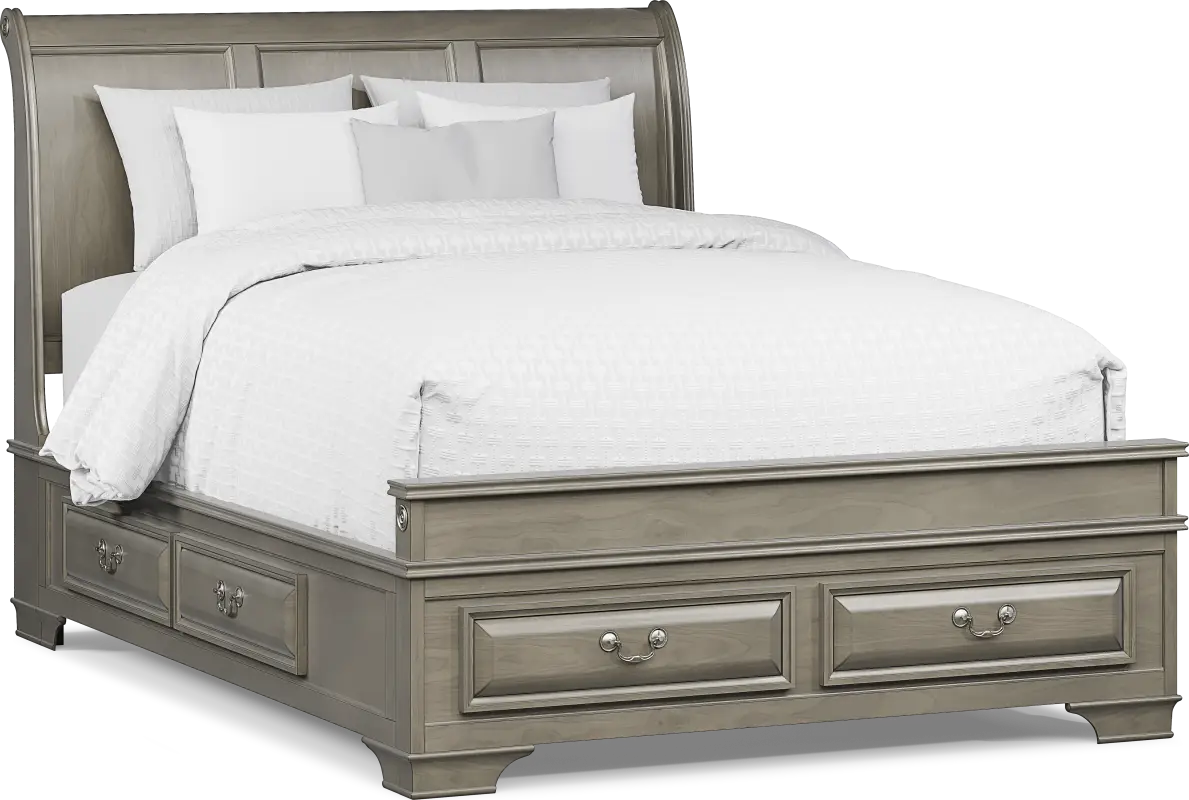 Mill Valley II Gray 3 Pc Queen Sleigh Bed with Storage