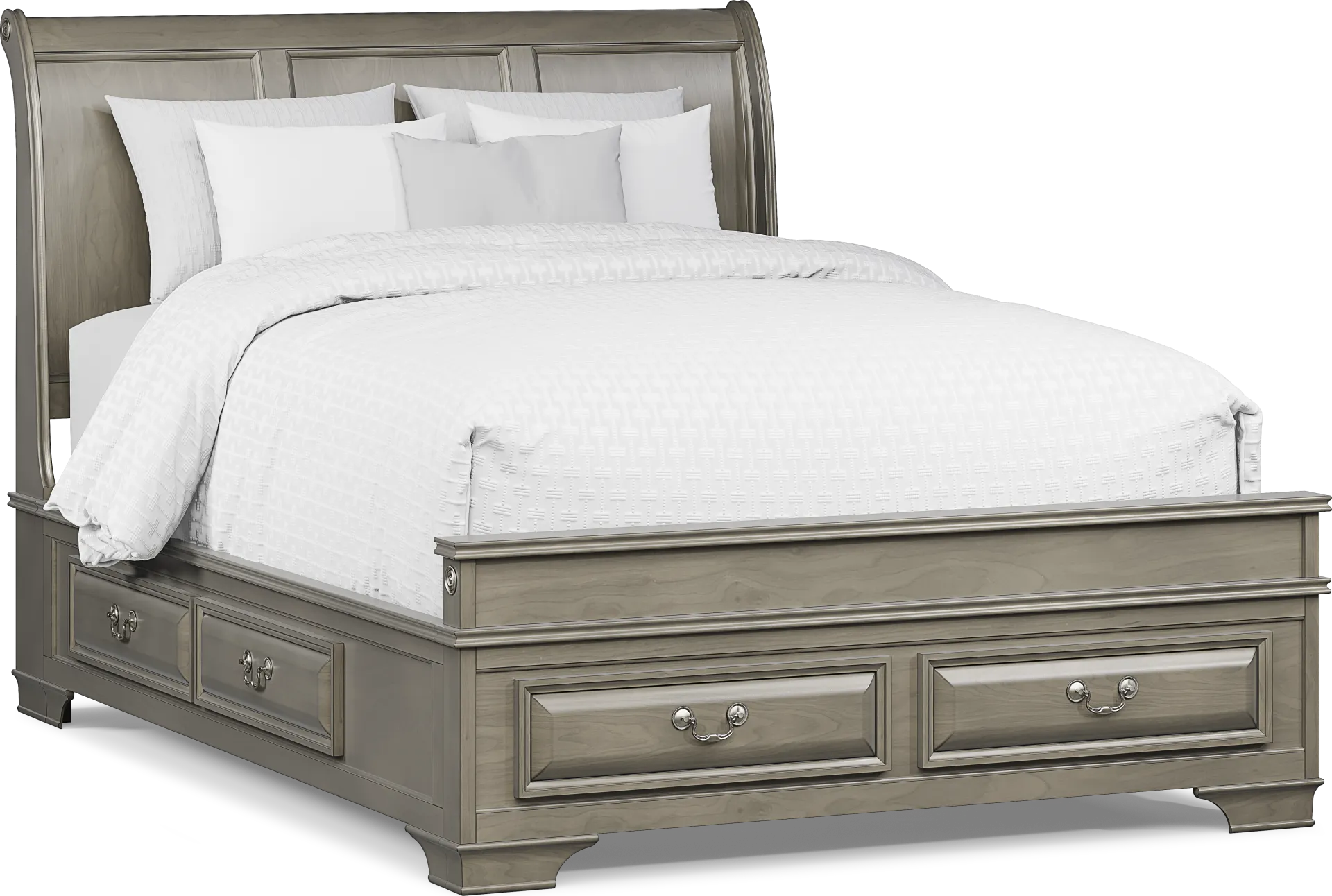 Mill Valley II Gray 3 Pc Queen Sleigh Bed with Storage - Image 1