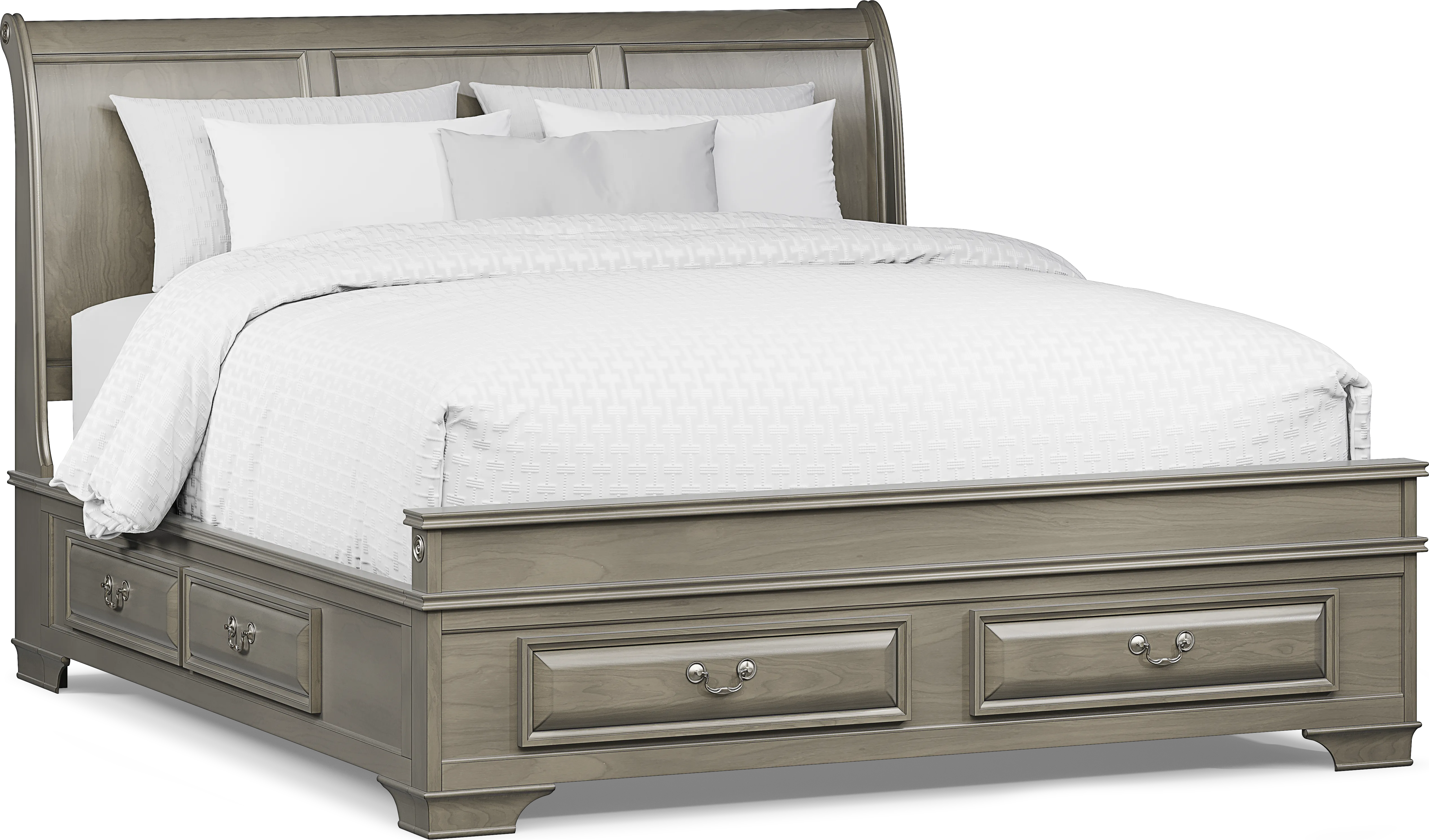 Mill Valley II Gray 5 Pc King Sleigh Bedroom with Storage - Thumbnail - Image 3