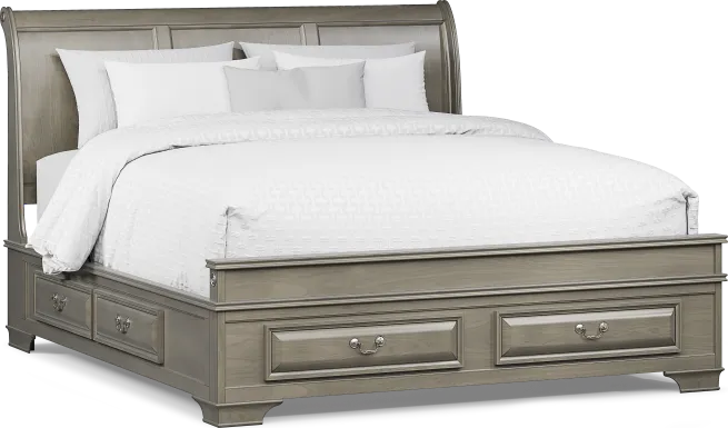 Mill Valley II Gray 3 Pc King Sleigh Bed with Storage