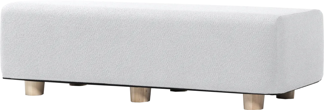 Bellemere White Queen Bed Bench