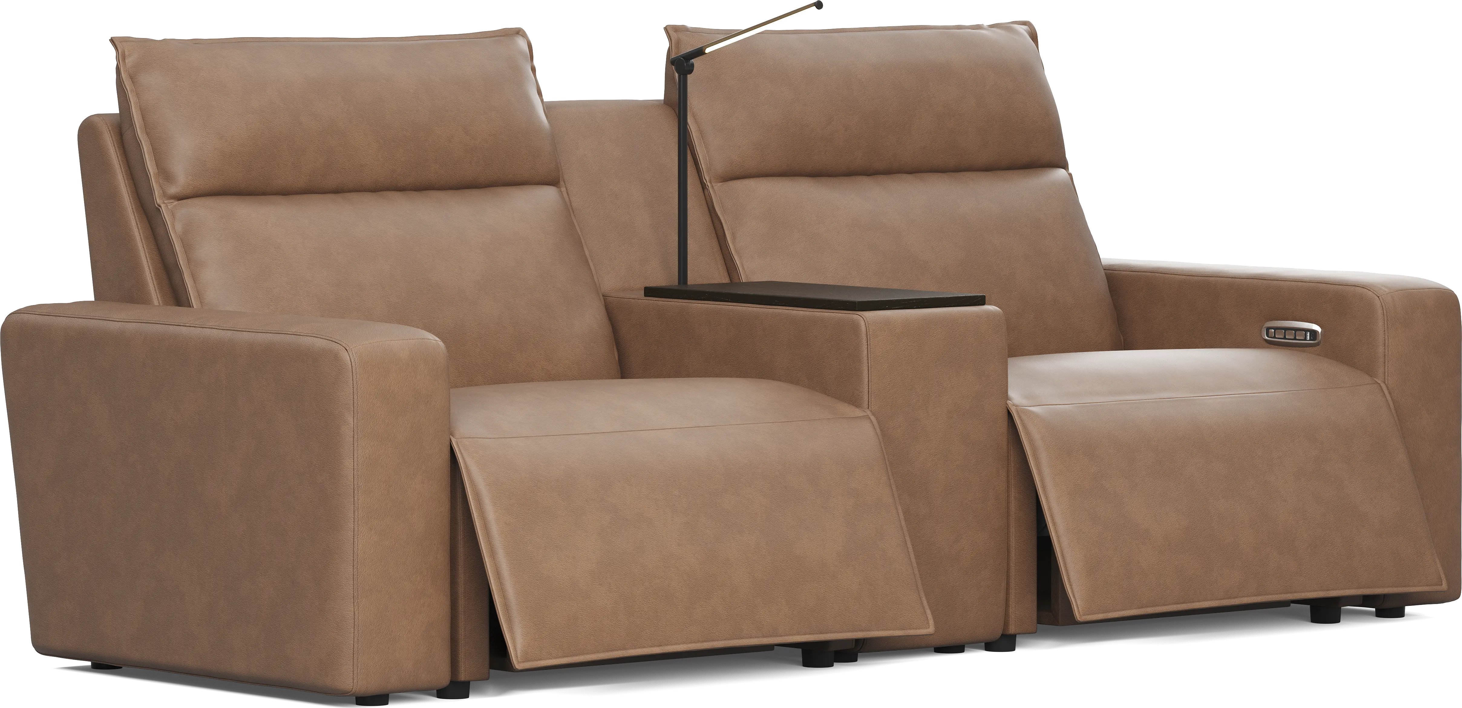 Modulartwo Saddle Brown Microfiber 7pc With Left Chaise 7 Pc Dual