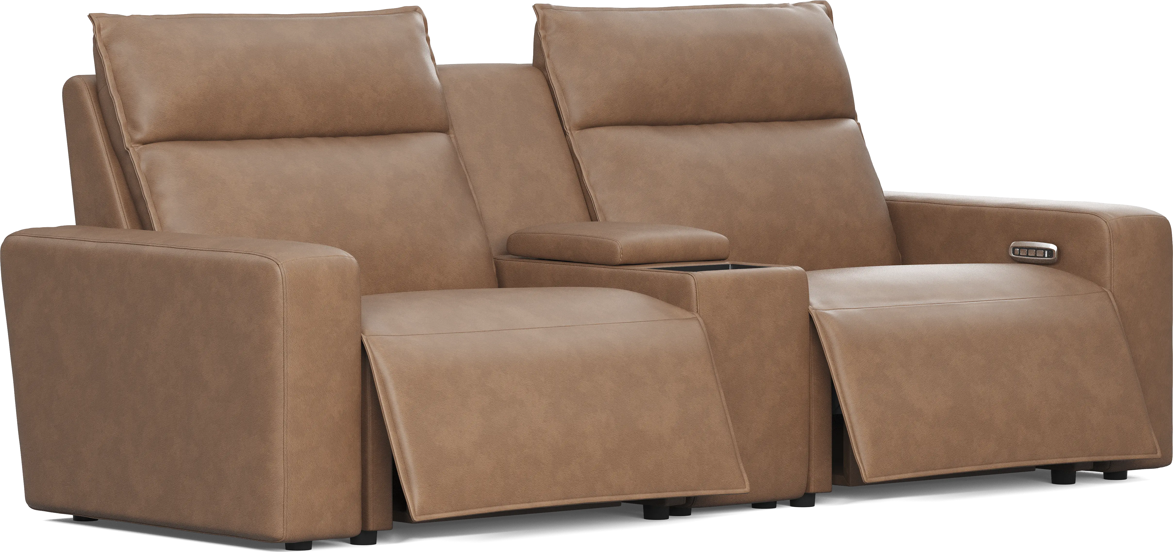 Saddle 3 Pc Dual Power Reclining ModularTwo with Media Console - Thumbnail - Image 1