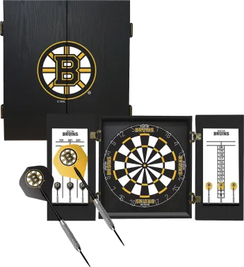 Boston Bruins Black Dartboard Set