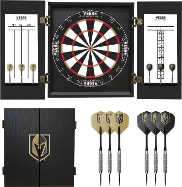 Golden Knights Black Dartboard Set
