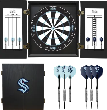 Fan's Choice Seattle Kraken Black Dartboard Set