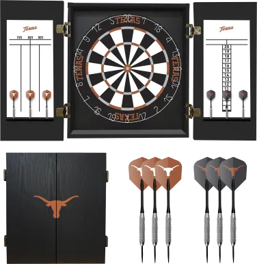 University of Texas Black Dartboard Set