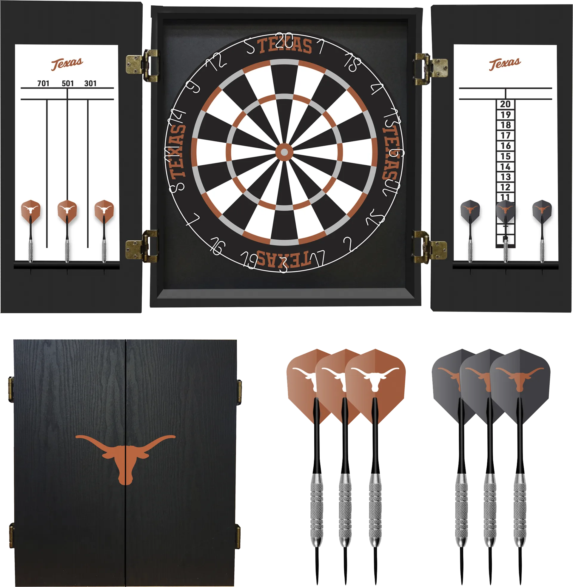 University of Texas Black Dartboard Set - Image 1
