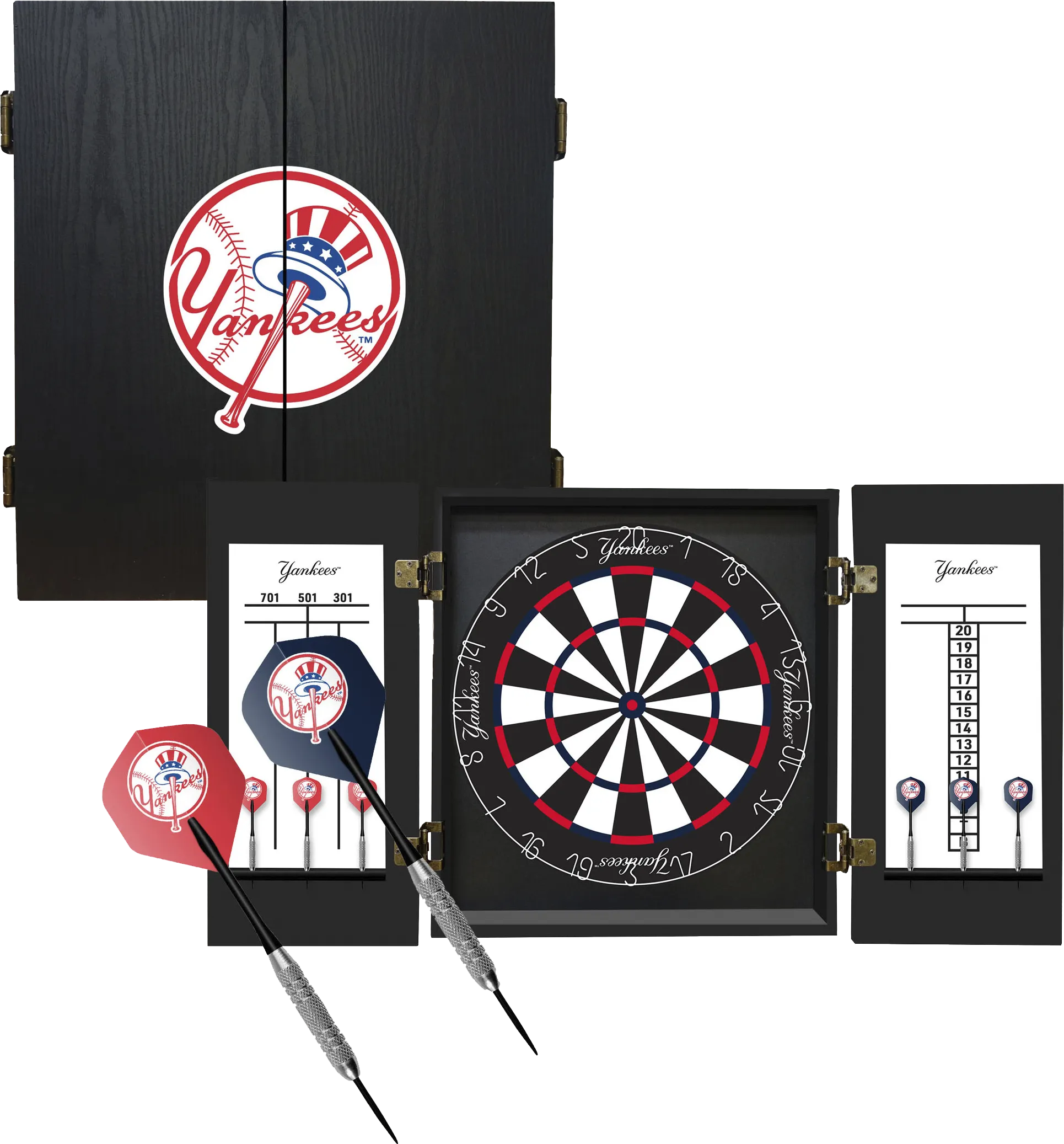 New York Yankees Black Dartboard Set - Thumbnail - Image 1