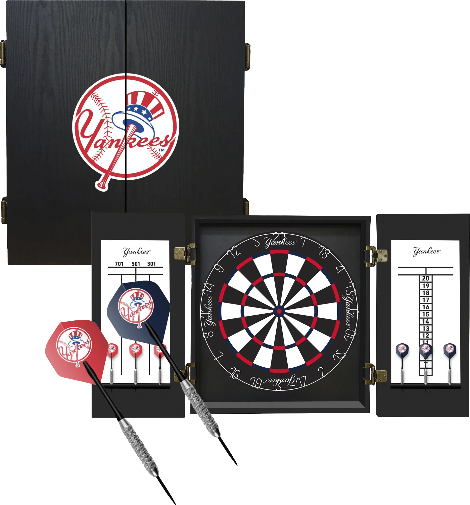 New York Yankees Black Dartboard Set - Image 1