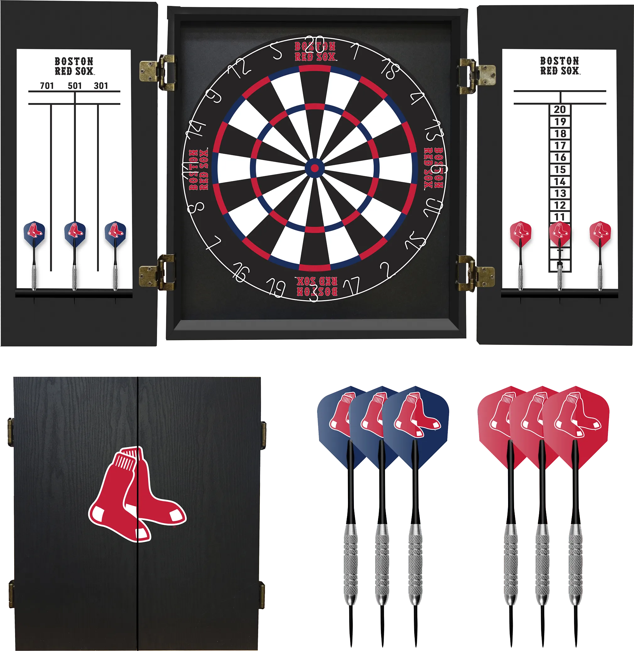 Boston Red Sox Black Dartboard Set - Thumbnail - Image 1