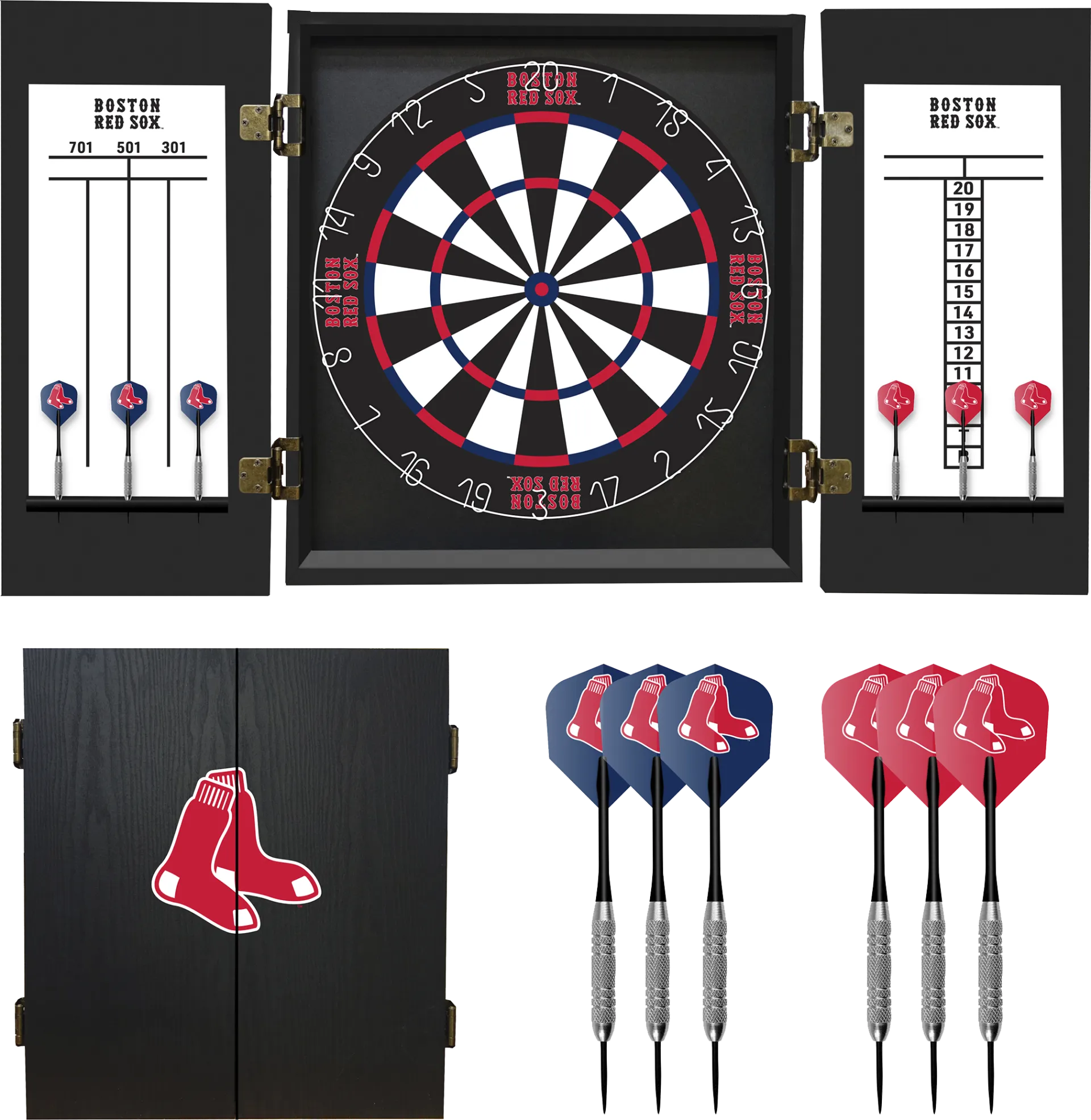 Boston Red Sox Black Dartboard Set - Image 1