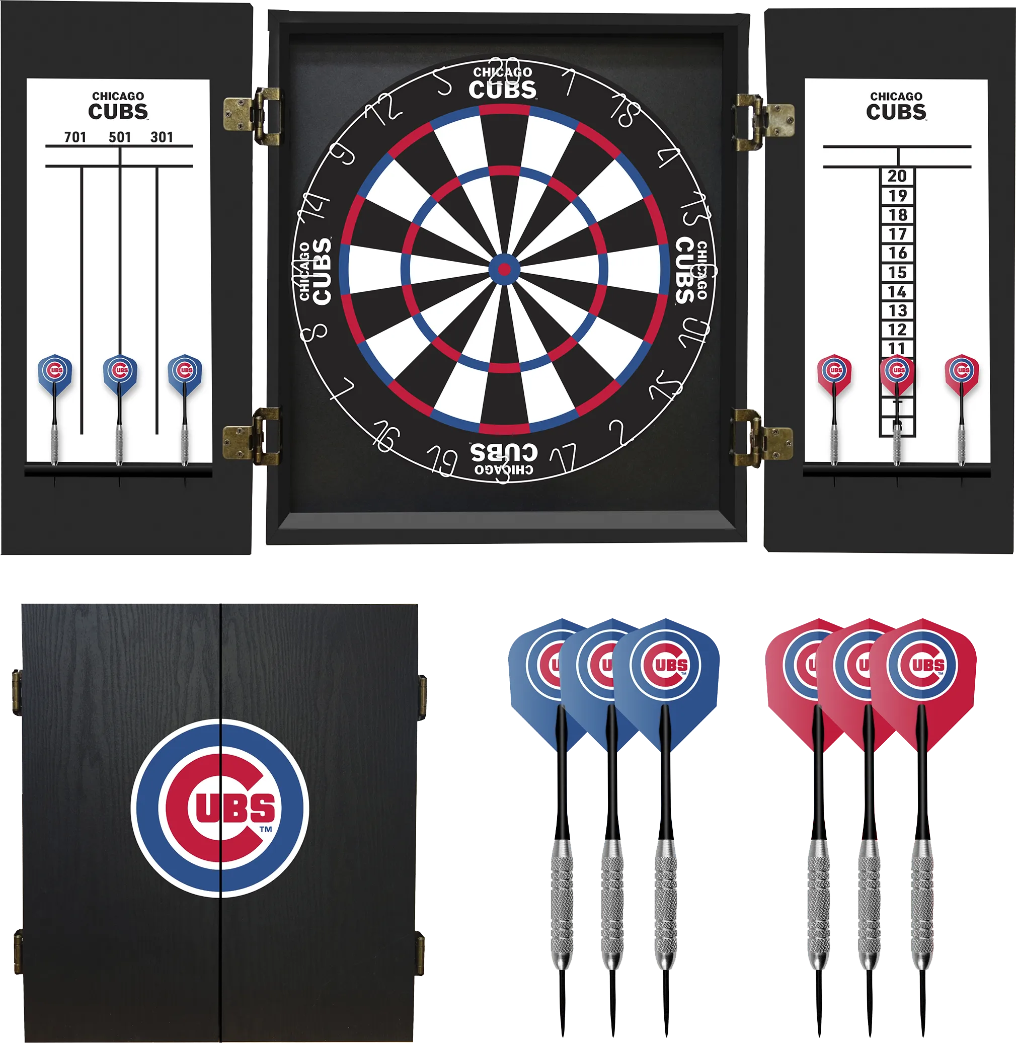 Chicago Cubs Black Dartboard Set - Thumbnail - Image 1