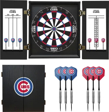 Chicago Cubs Black Dartboard Set