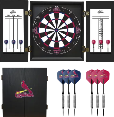 St. Louis Cardinals Black Dartboard Set