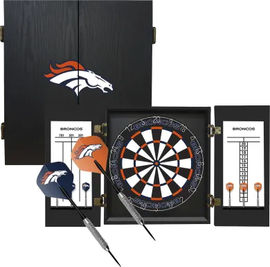 Denver Broncos Black Dartboard Set