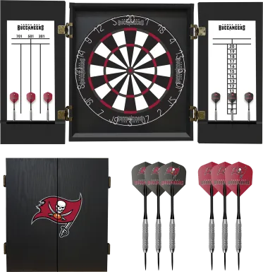Tampa Bay Buccaneers Black Dartboard Set