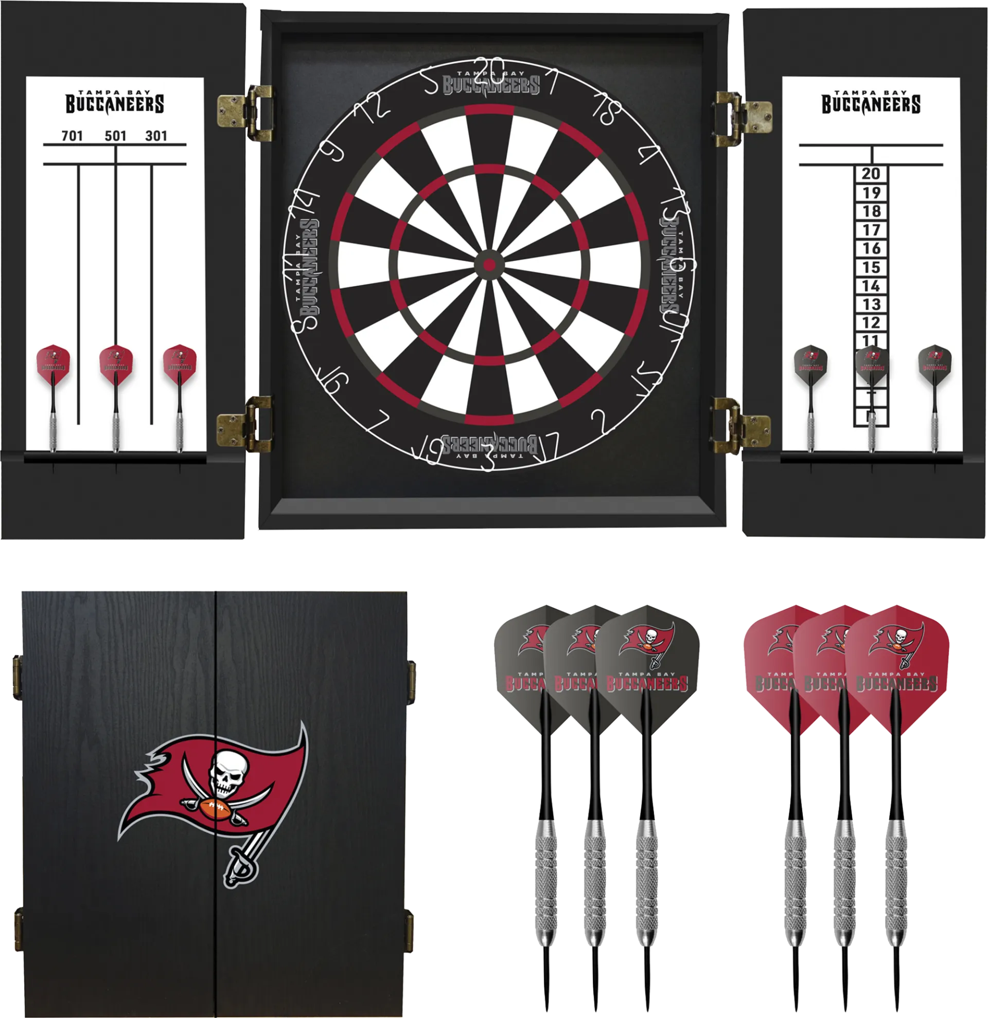 Tampa Bay Buccaneers Black Dartboard Set - Image 1