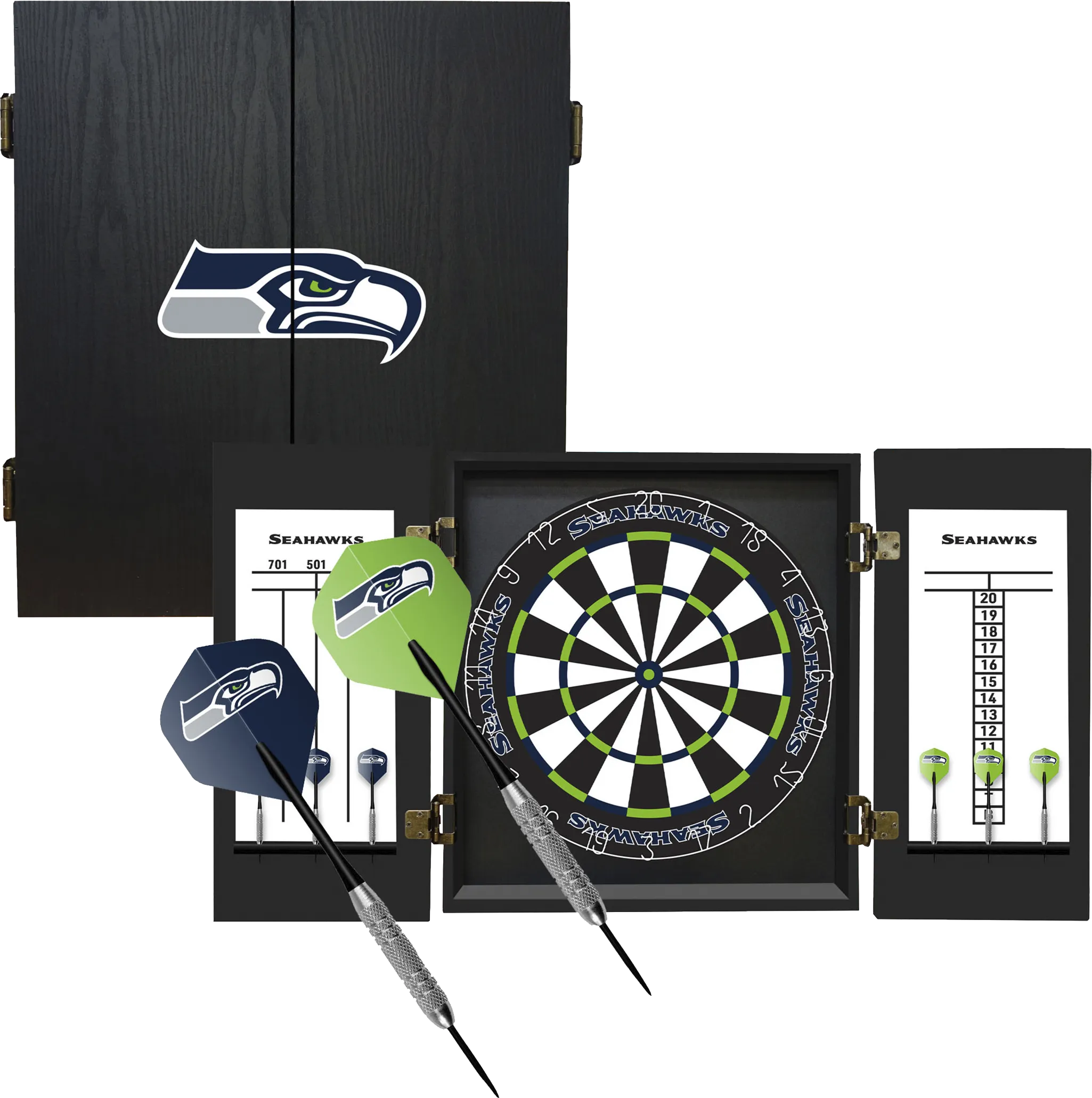 Seattle Seahawks Black Dartboard Set - Image 1