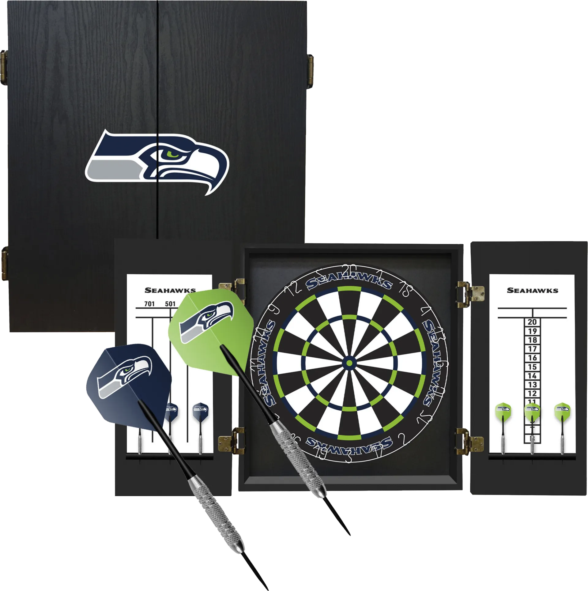 Seattle Seahawks Black Dartboard Set - Image 1