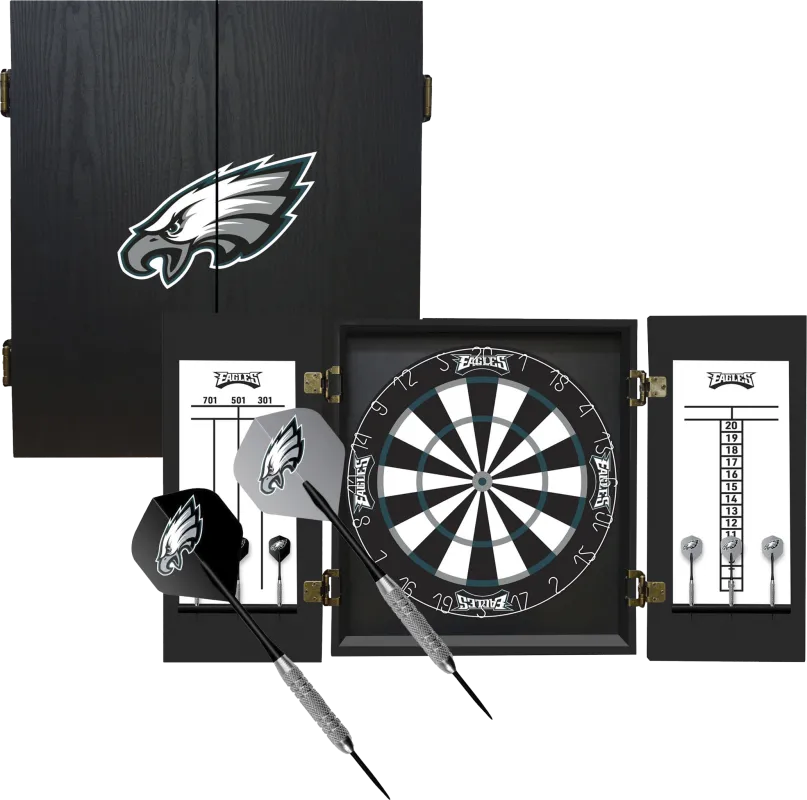 Philadelphia Eagles Black Dartboard Set