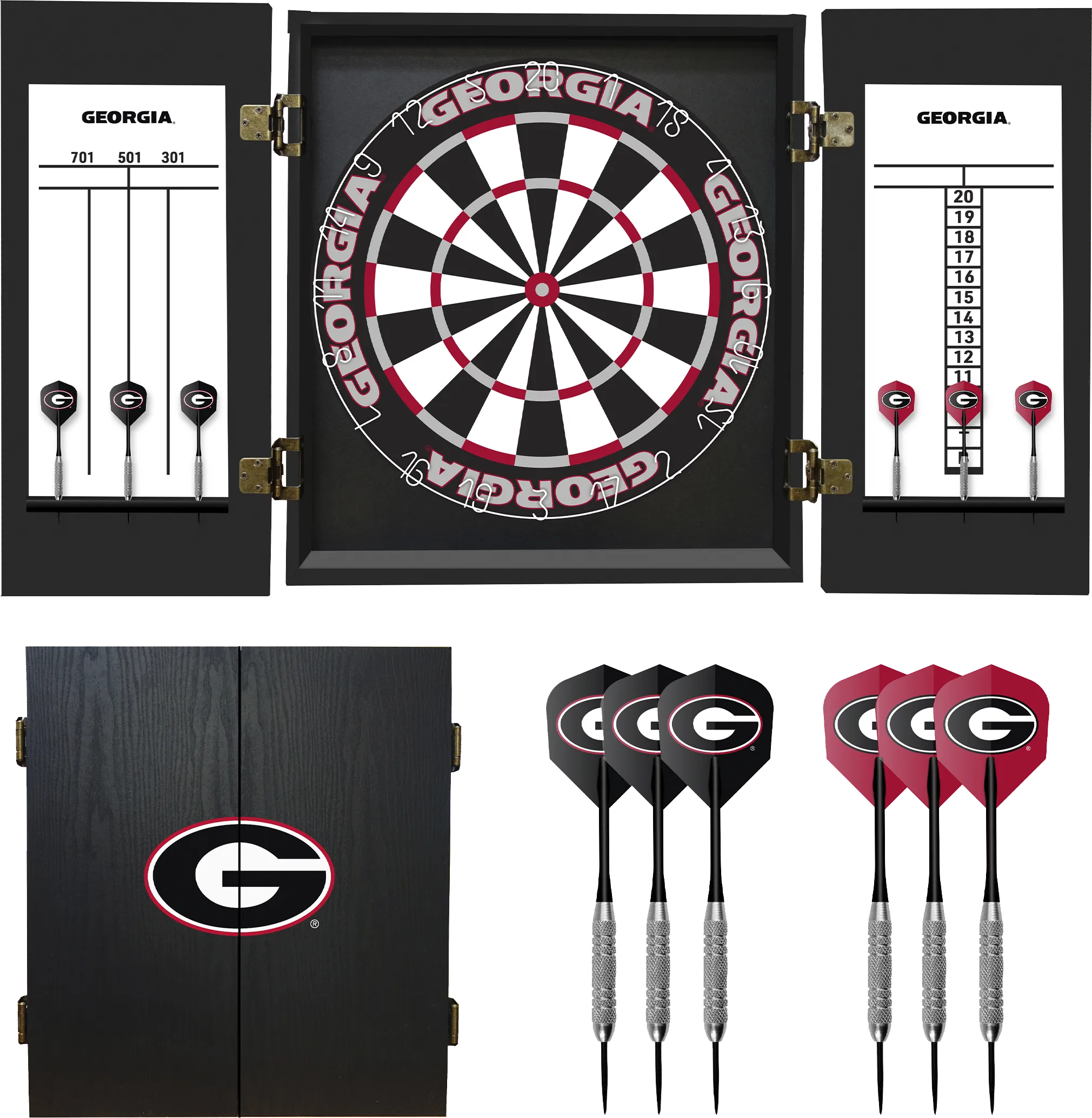University of Georgia Black Dartboard Set - Thumbnail - Image 1