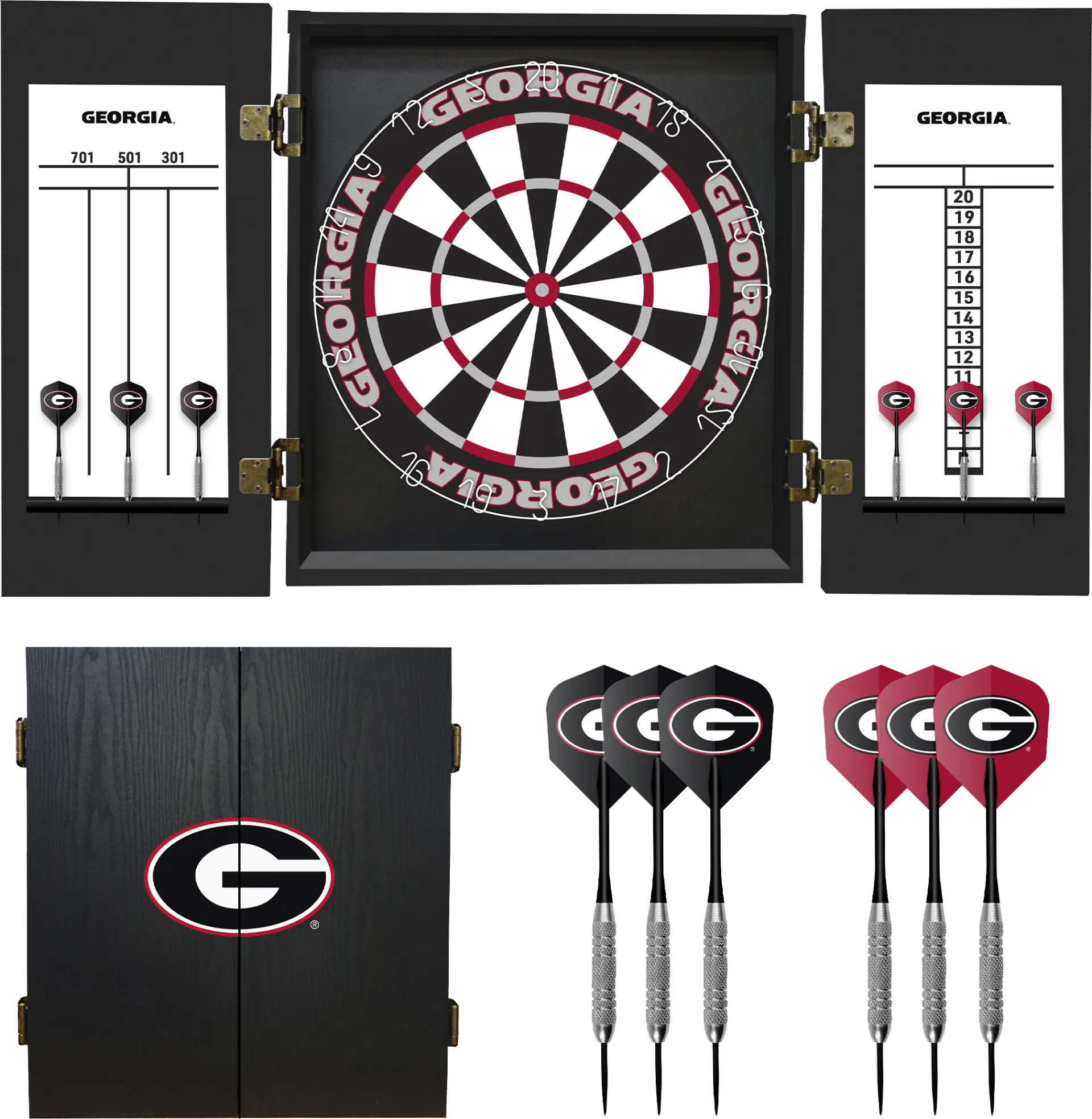 University of Georgia Black Dartboard Set - Image 1