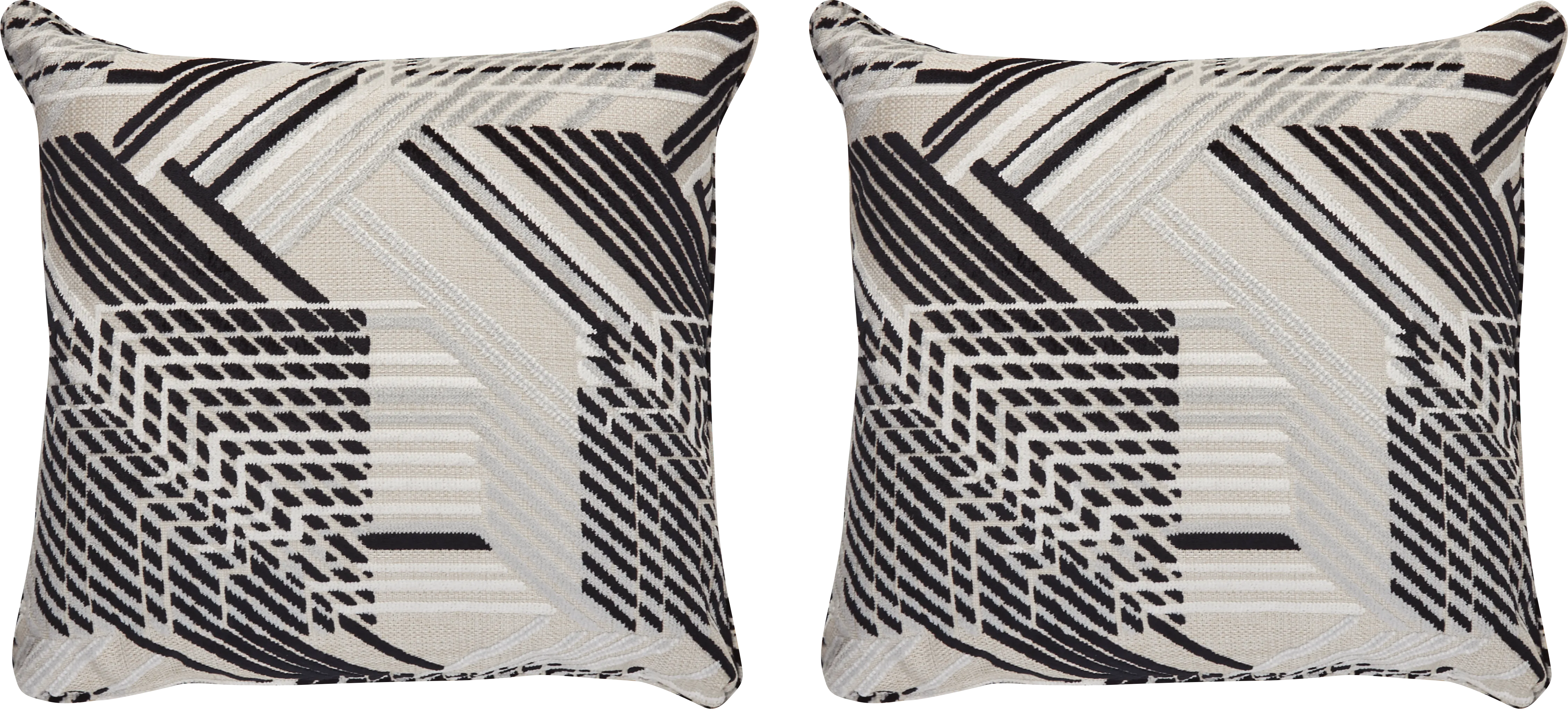 A-Maze Black Pillow, Set of Two - Thumbnail - Image 1
