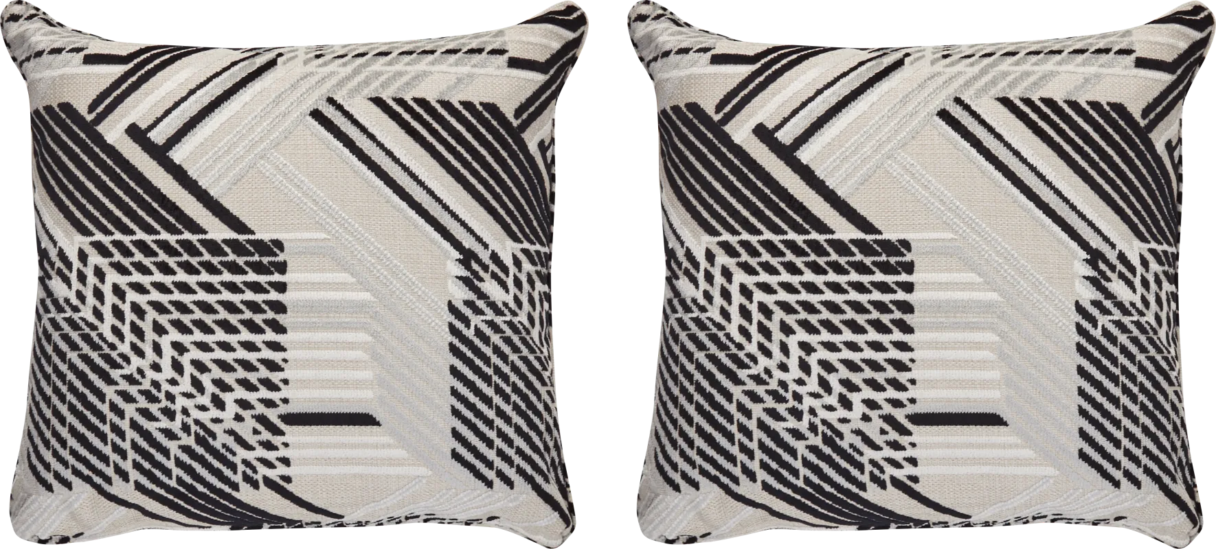 A-Maze Black Pillow, Set of Two