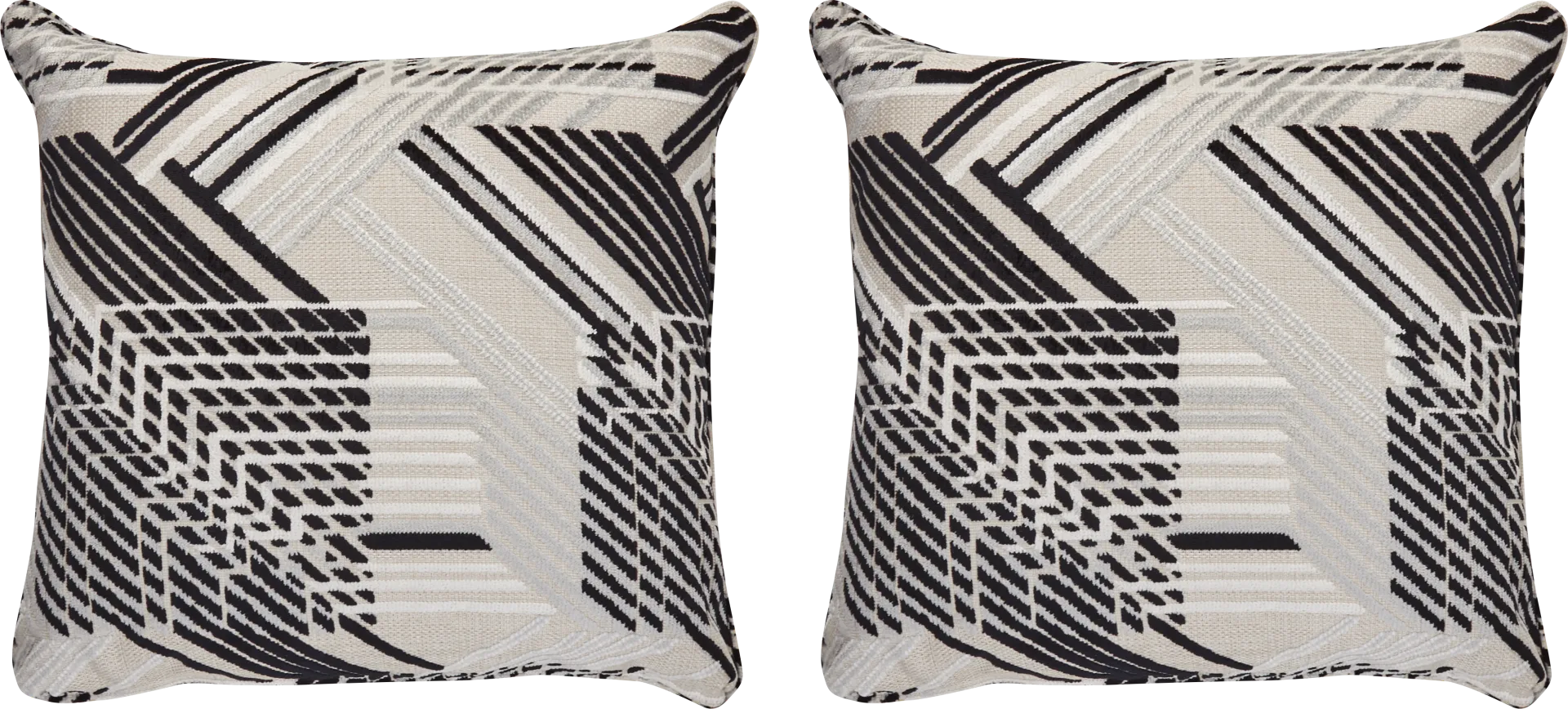 A-Maze Black Pillow, Set of Two - Image 1