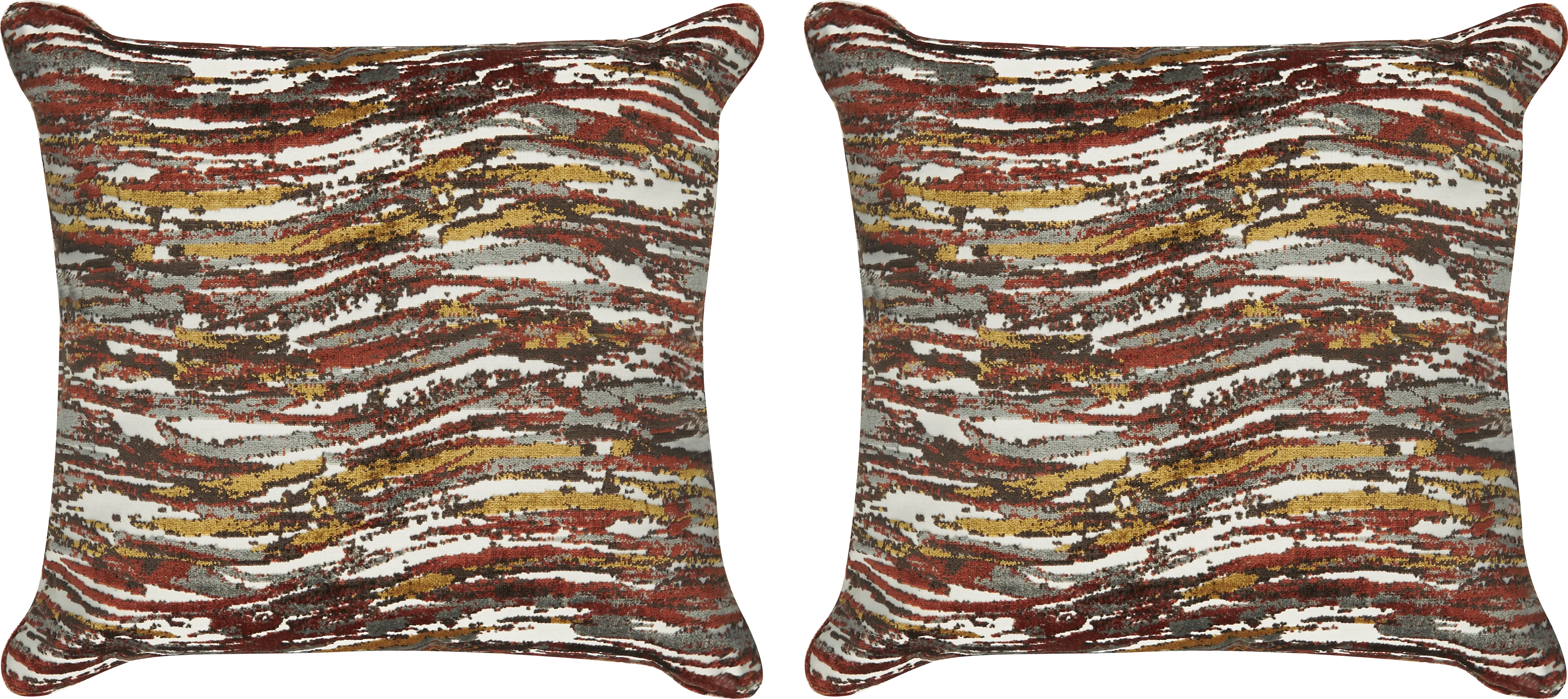 Retro Wave Caramel Pillow, Set of Two - Thumbnail - Image 1